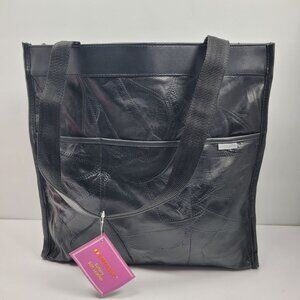 Embassy Italian Stone Quilted Design Genuine Leather Tote Bag Like New